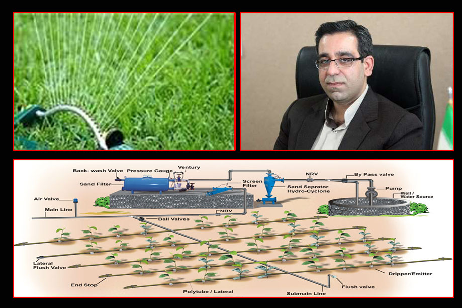 اجرای سیستم آبیاری قطره‌ای اتوماتیک فضای سبز معلق خارجی در اهواز