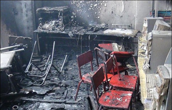 باز هم بخاری غیر استاندارد و آتش سوزی در مدرسه