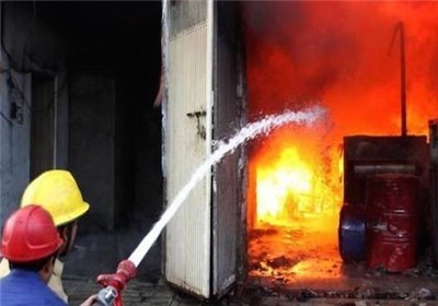 آتش سوزی در سازمان تاکسیرانی 