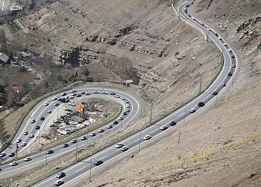 ترافیک نیمه سنگین در محور هراز و چالوس