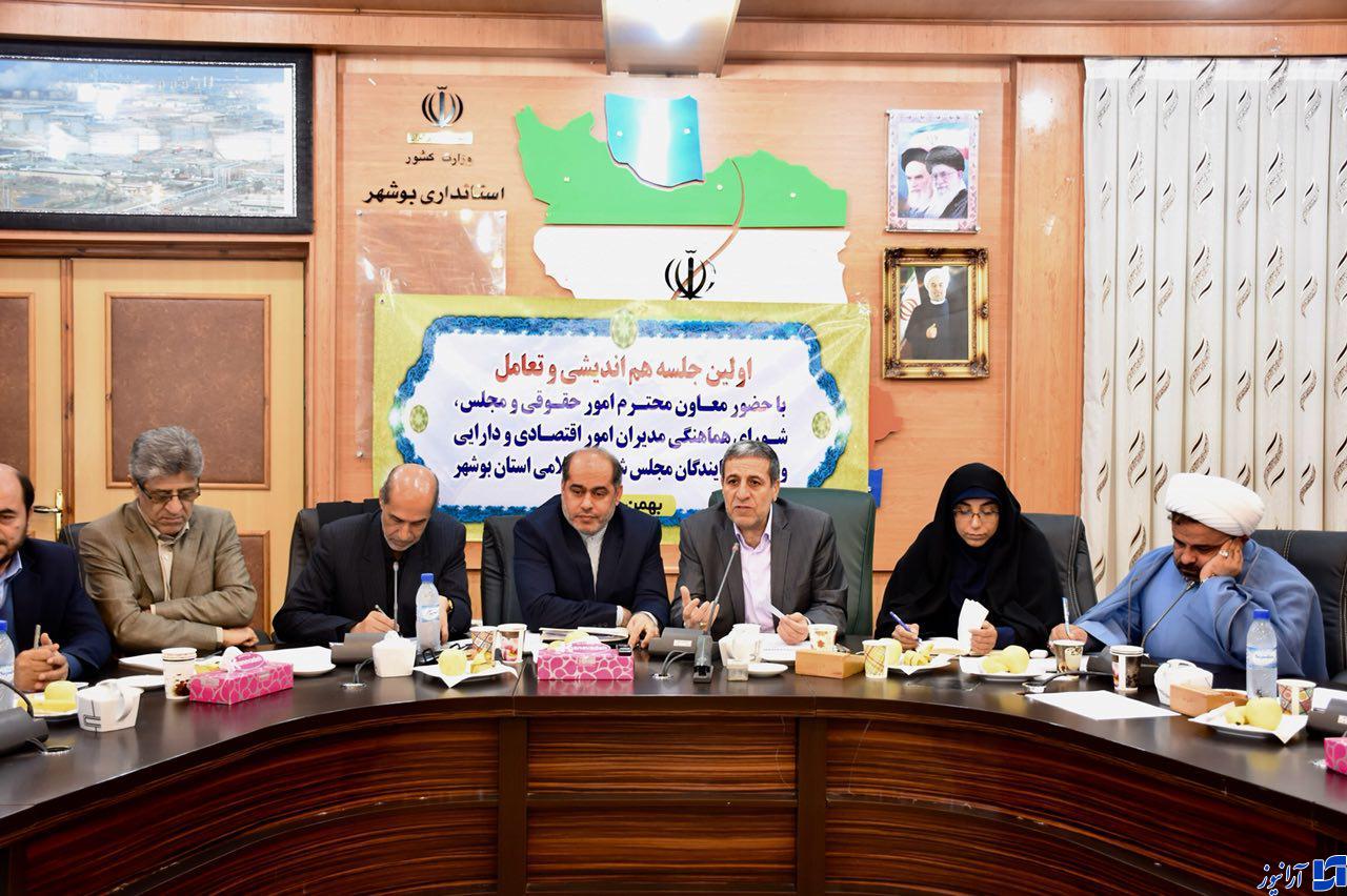 جلیلی معاون وزیر اقتصاد در جلسه شورای هماهنگی اقتصادی بوشهر: وظیفه اصلی بانک ها تامین سرمایه در گردش واحدهای تولیدی است/ راه اندازی بازار سرمایه در استان بوشهر یک ضرورت است/ نباید اجازه داد که سرمایه مردم به سمت بازارهای کاذب هدایت شود/ نمایندگان مردم در مجلس باید روشن و شفاف در جریان امورات اقتصادی قرار بگیرند