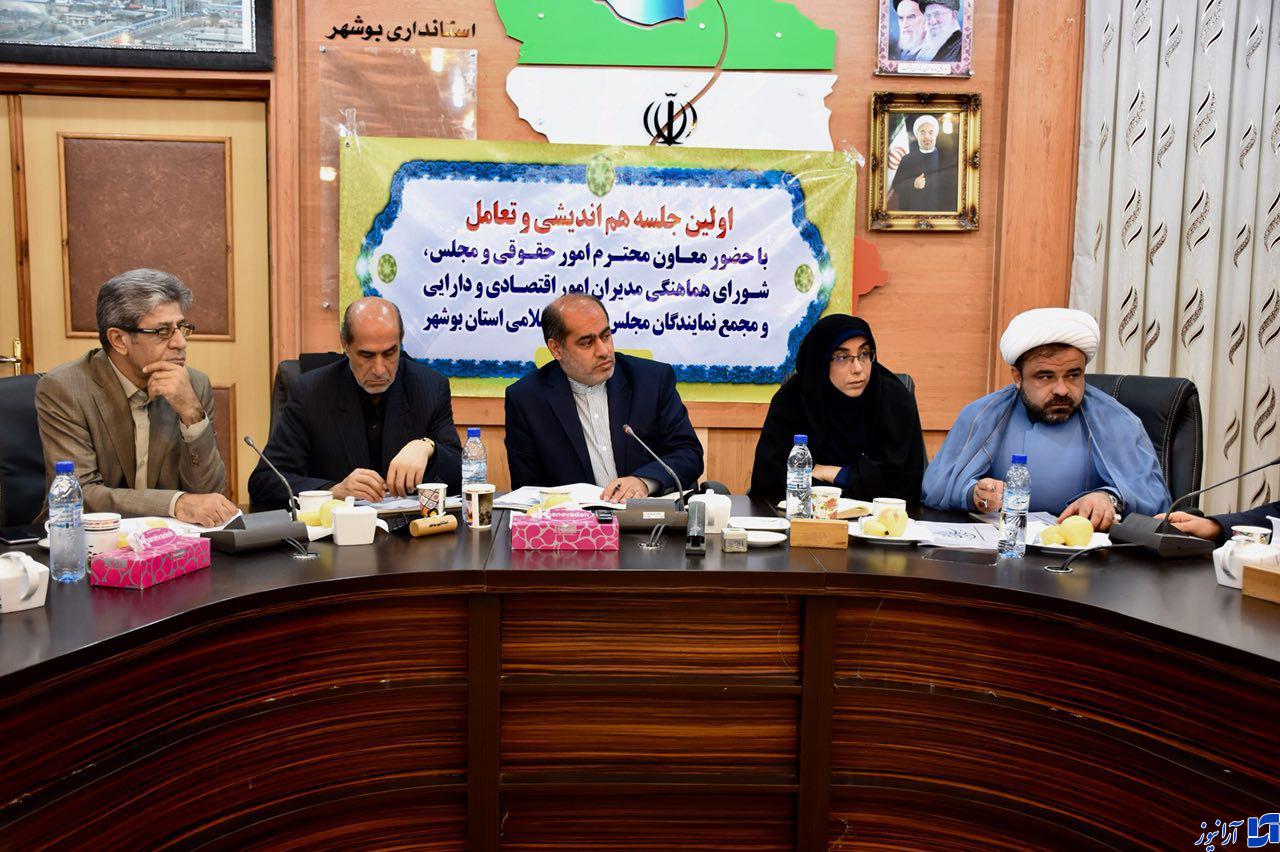 جلیلی معاون وزیر اقتصاد در جلسه شورای هماهنگی اقتصادی بوشهر: وظیفه اصلی بانک ها تامین سرمایه در گردش واحدهای تولیدی است/ راه اندازی بازار سرمایه در استان بوشهر یک ضرورت است/ نباید اجازه داد که سرمایه مردم به سمت بازارهای کاذب هدایت شود/ نمایندگان مردم در مجلس باید روشن و شفاف در جریان امورات اقتصادی قرار بگیرند