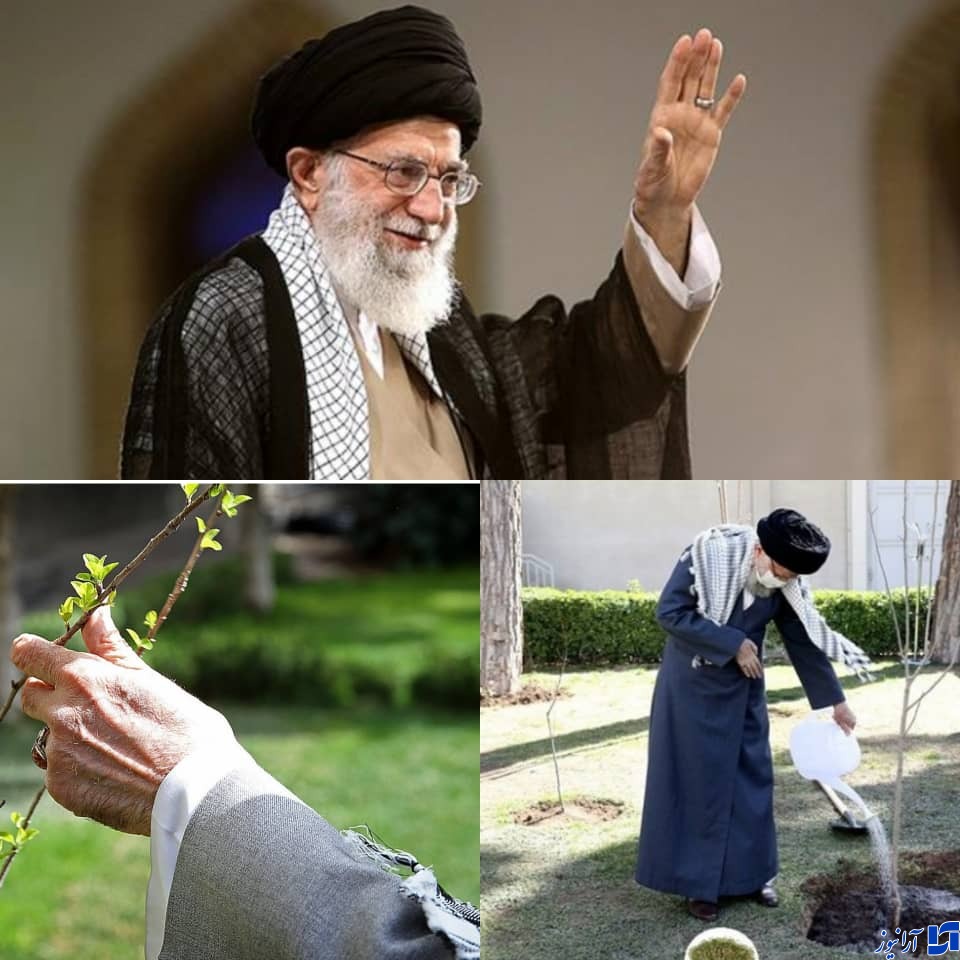 رهبر معظم انقلاب اسلامی به مناسبت روز دختکاری نهال کاشتند