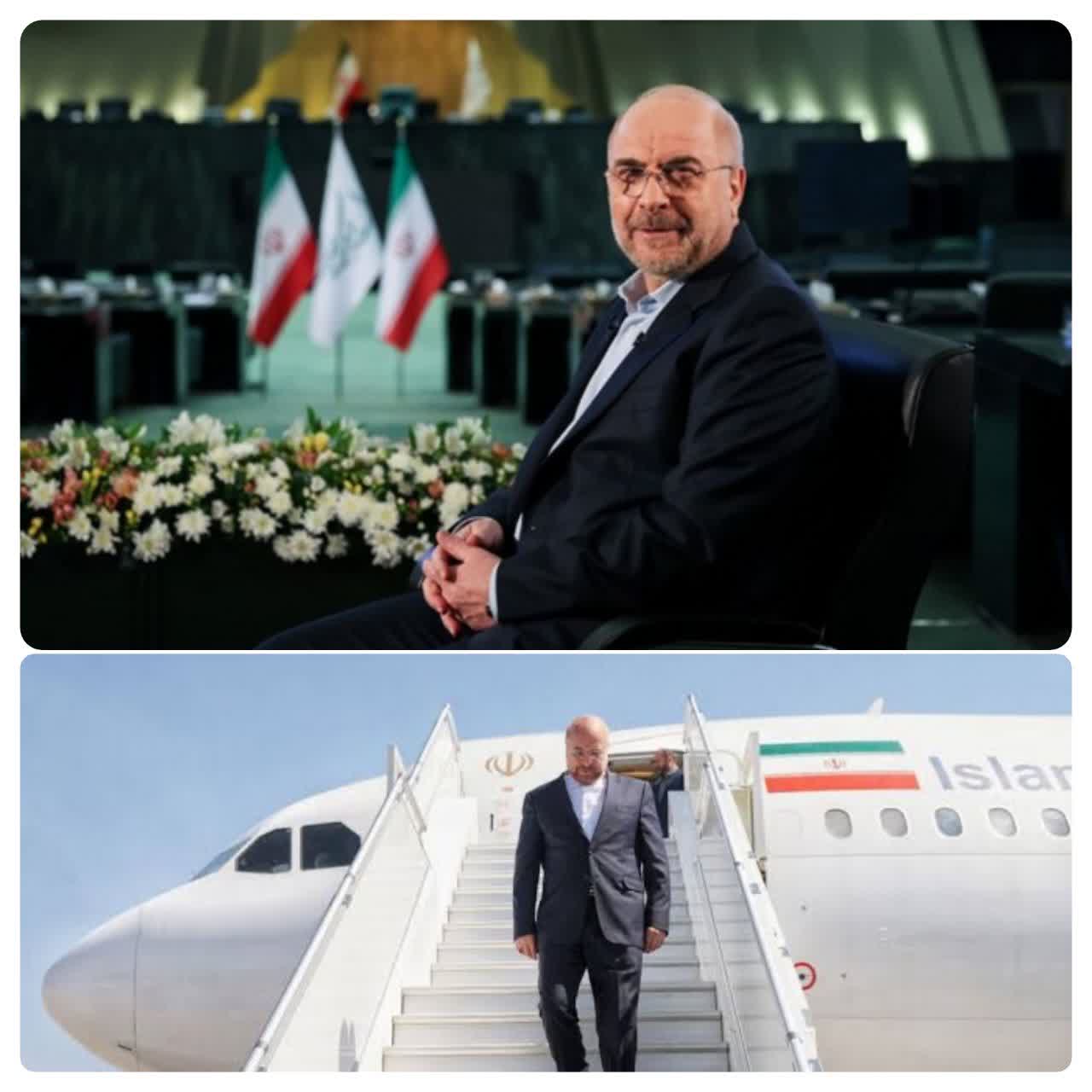 رئیس پارلمان ایران و هیات همراه در آستانه‌ پرواز بر فراز ترکیه