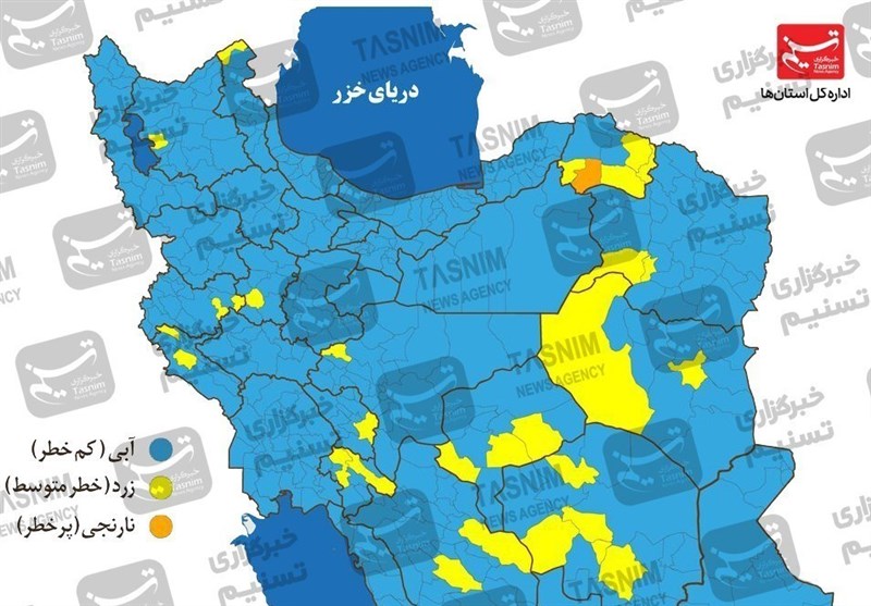 ۱۰ شهرستان&nbsp;استان خراسان رضوی در وضعیت آبی کرونایی قرار گرفت