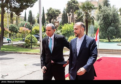 امیرعبداللهیان وزیر امور خارجه و عثمان الغانمی وزیر کشور عراق