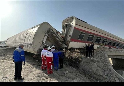 خروج قطار مسافربری از ریل در طبس