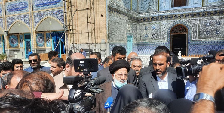حضور رئیس جمهور در حرم امامزاده جعفر(ع) پیشوا