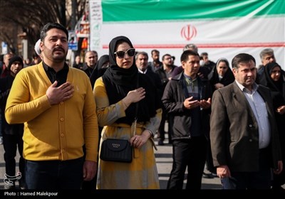 حضور رئیس مجلس در راهپیمایی 22 بهمن - مشهد مقدس
