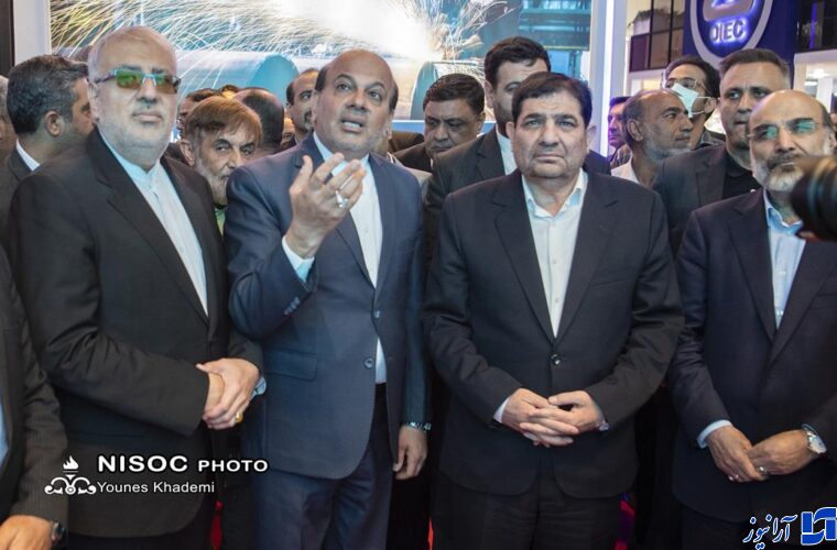 بازدید معاون اول رئیس جمهور از غرفه شرکت ملی مناطق نفت‌خیز جنوب در بیست و هفتمین نمایشگاه نفت تهران