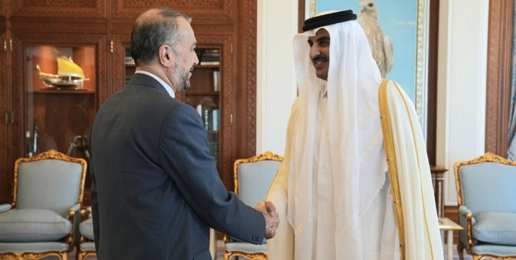 دیدار امیرعبداللهیان با امیر قطر