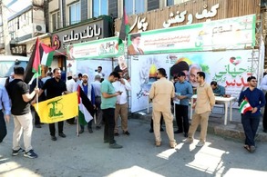 گزارش تصویری از حضور مدیر عامل،کارکنان و بسیجیان شرکت فولاد اکسین خوزستان در راهپیمایی روز قدس