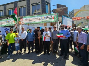 گزارش تصویری از حضور مدیر عامل،کارکنان و بسیجیان شرکت فولاد اکسین خوزستان در راهپیمایی روز قدس