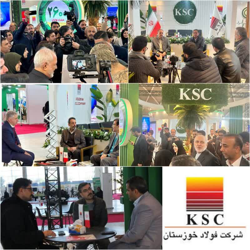 معاون راهبردی رئیس جمهور به‌ همراه رئیس سازمان حفاظت محیط زیست کشور از غرفه فولاد خوزستان بازدید نمودند