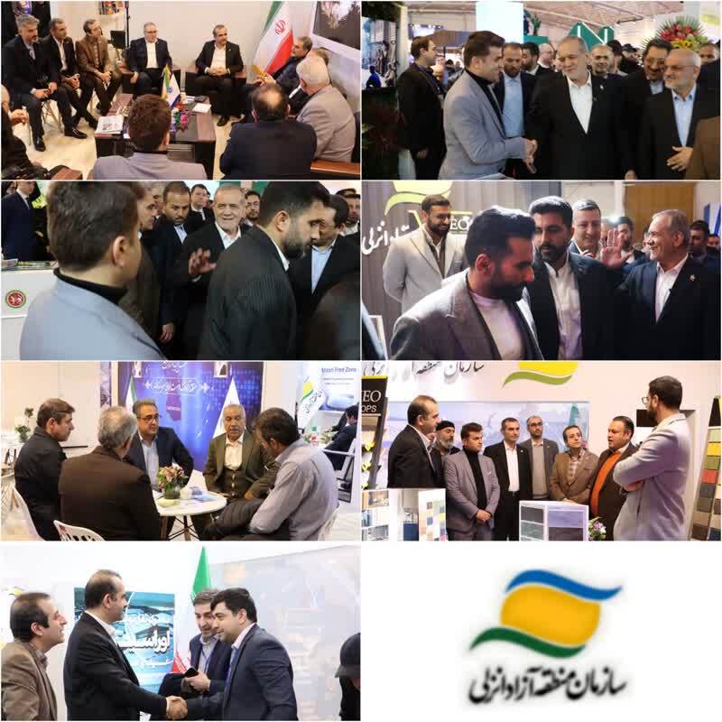 دیپلماسی اقتصادی در سومین نمایشگاه بین المللی اوراسیا/از حضور رئیس جمهور تا مدیرعامل میربیزنس بانک در غرفه منطقه آزاد انزلی/منطقه آزاد انزلی مهره ارزشمند اقتصاد کشور