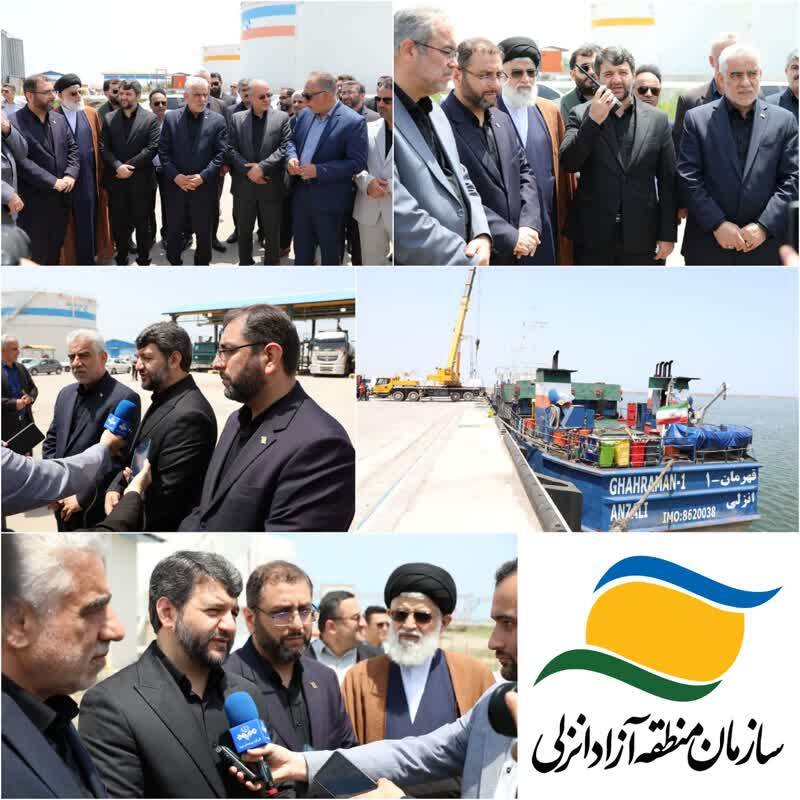افتتاح رسمی پنجمین پست اسكله و 4 مخزن روغن جدید در مجتمع بندری كاسپین/حجم سرمایه گذاری 6800 میلیارد ریال و اشتغالزایی مستقیم 50 نفر