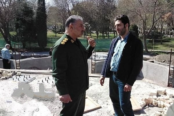 بازدید سرهنگ جوان از پروژه احداث یادمان شهدای گمنام بوستان ملت مشهد