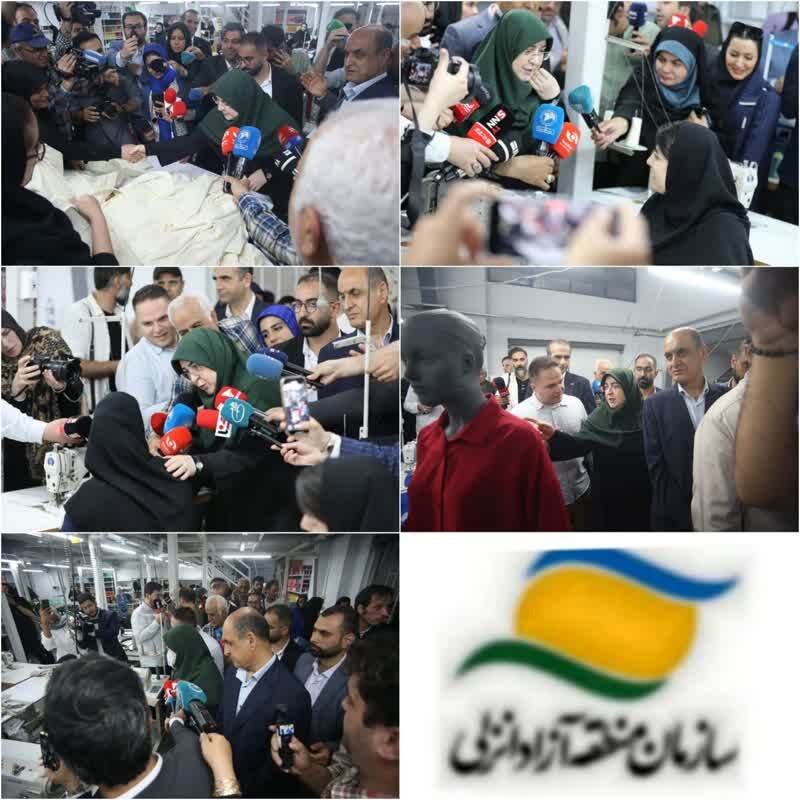 بازدید سخنگوی دولت از یك كارگاه تولیدی پوشاك در منطقه آزاد انزلی