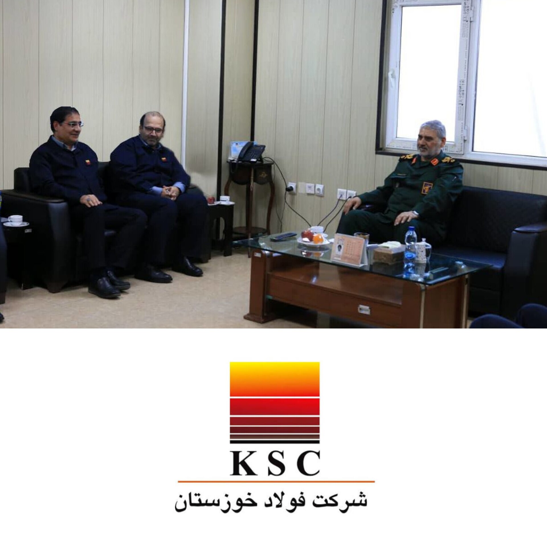 دیدار مدیرعامل شرکت فولاد خوزستان و هیات همراه با فرمانده سپاه حضرت ولی‌عصر (عج)