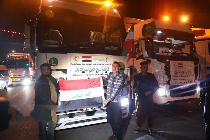 ۴۸ کامیون حامل کمک‌های عتبه عباسیه وارد قم شد