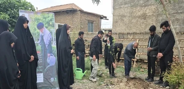 کاشت نهال امید در منزل شهید جنگ رمضان