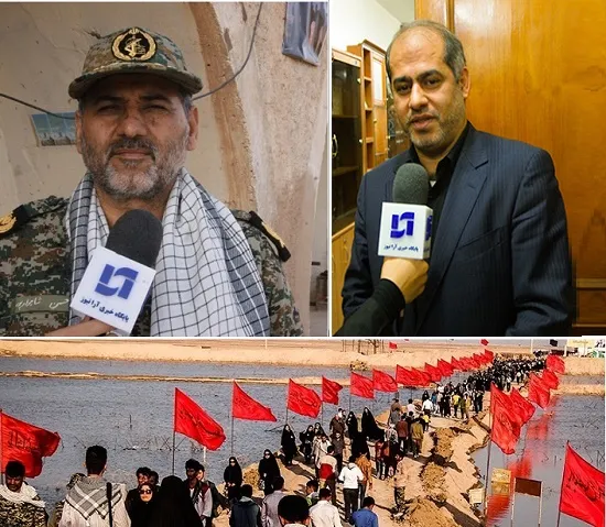 جلیلی معاون وزیر اقتصاد و دارائی و هیئت عمراه با فرمانده سپاه ولی عصر سردار شاهوارپور دیدار کرد/ استاندار خوزستان و حسین زاده، هاشمی زاده، عالمی نیسی معاونین استانداری و خدادادی مدیرکل جمعیت حلال احمر و همچنین جمعی از مسئولان استان با حضور جلیلی معاون وزیر اقتصاد و دارائی پیرامون زیرساخت های راهیان نور به تبادل اطلاعات پرداختند و تصمیمات مهمی در این زمینه اتخاذ شد